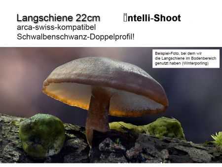 Langschiene 22cm Intellishoot, arca-swiss-komp., Doppelprofil