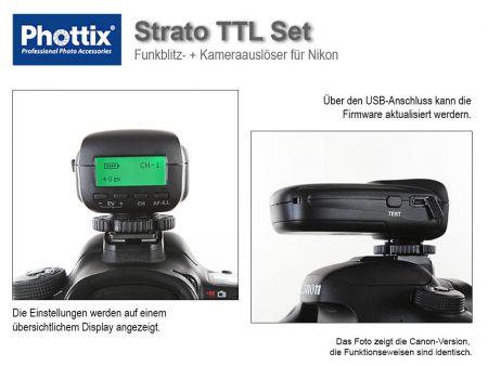 Phottix Strato TTL Funkblitz- und Kameraauslser - Set fr Nikon