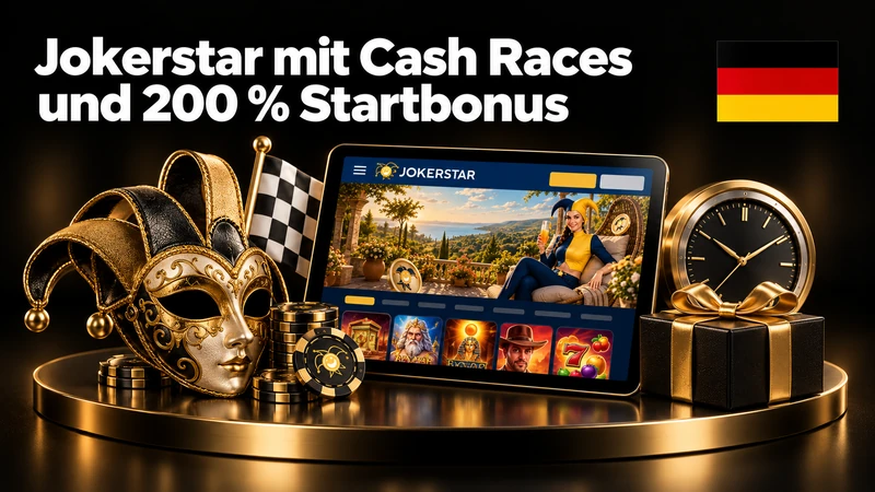 Jokerstar mit Cash Races und 200 Prozent Startbonus