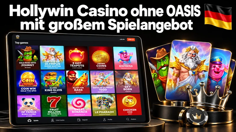 Hollywin Casino ohne OASIS mit großem Spielangebot