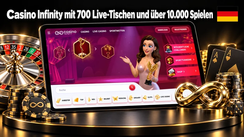 Casino Infinity mit 700 Live-Tischen und über 10.000 Spielen