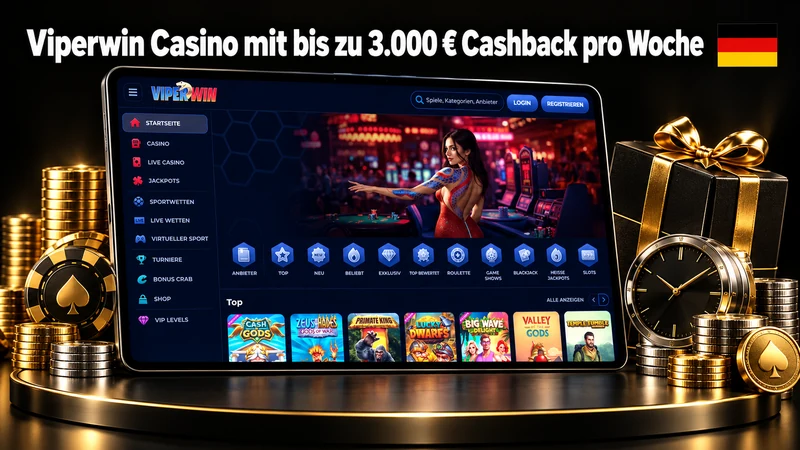 Viperwin Casino mit bis zu 3.000 € Cashback pro Woche