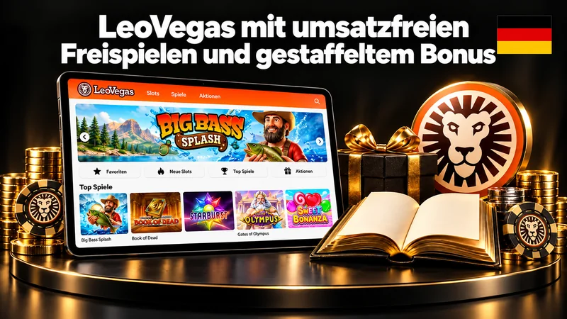 LeoVegas mit umsatzfreien Freispielen und gestaffeltem Bonus