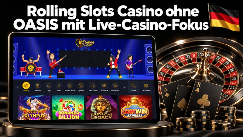 Rolling Slots Casino ohne OASIS mit Live-Casino-Fokus