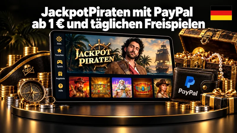 JackpotPiraten mit PayPal ab 1 € und täglichen Freispielen