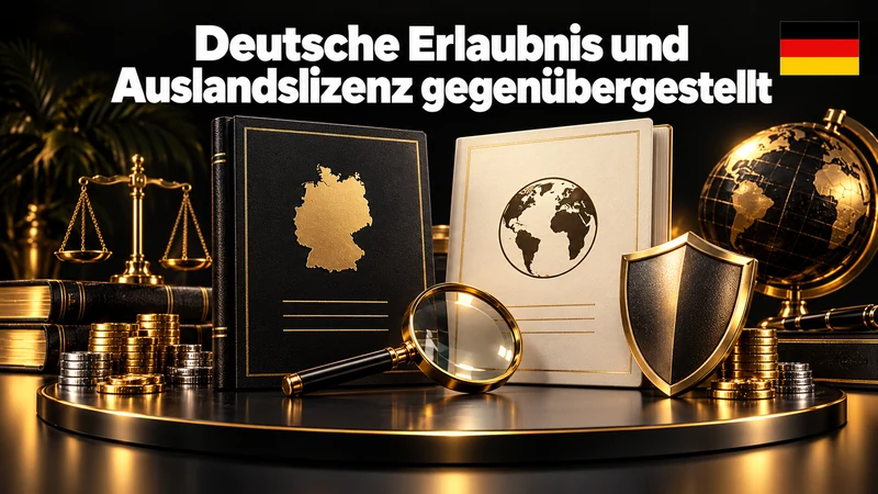 Deutsche Erlaubnis und Auslandslizenz gegenübergestellt