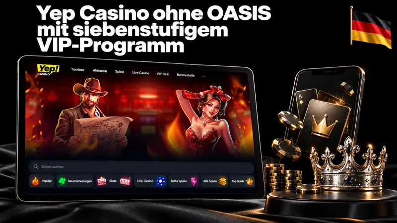 Yep Casino ohne OASIS mit siebenstufigem VIP-Programm